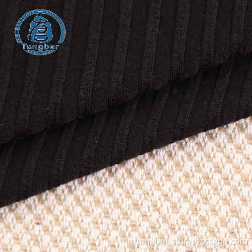 Tissu de bordure en tricot de coton 2x2 pour vêtement